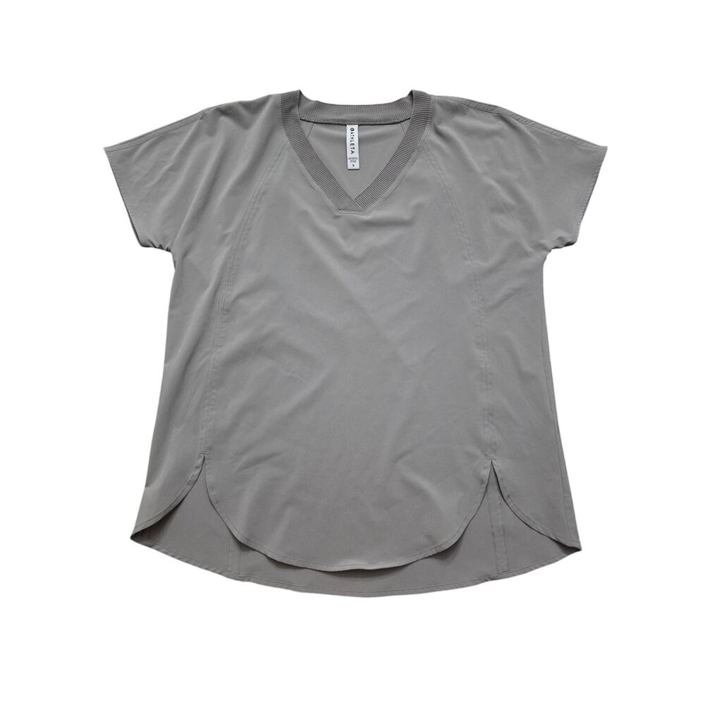 Athleta Zephyr Short Sleeve Shirt Gray Size Small